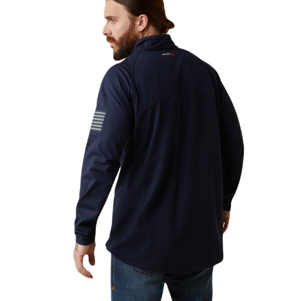 Ariat FR Combat Stretch Patriot Quarter Zip Work Shirt in Navy